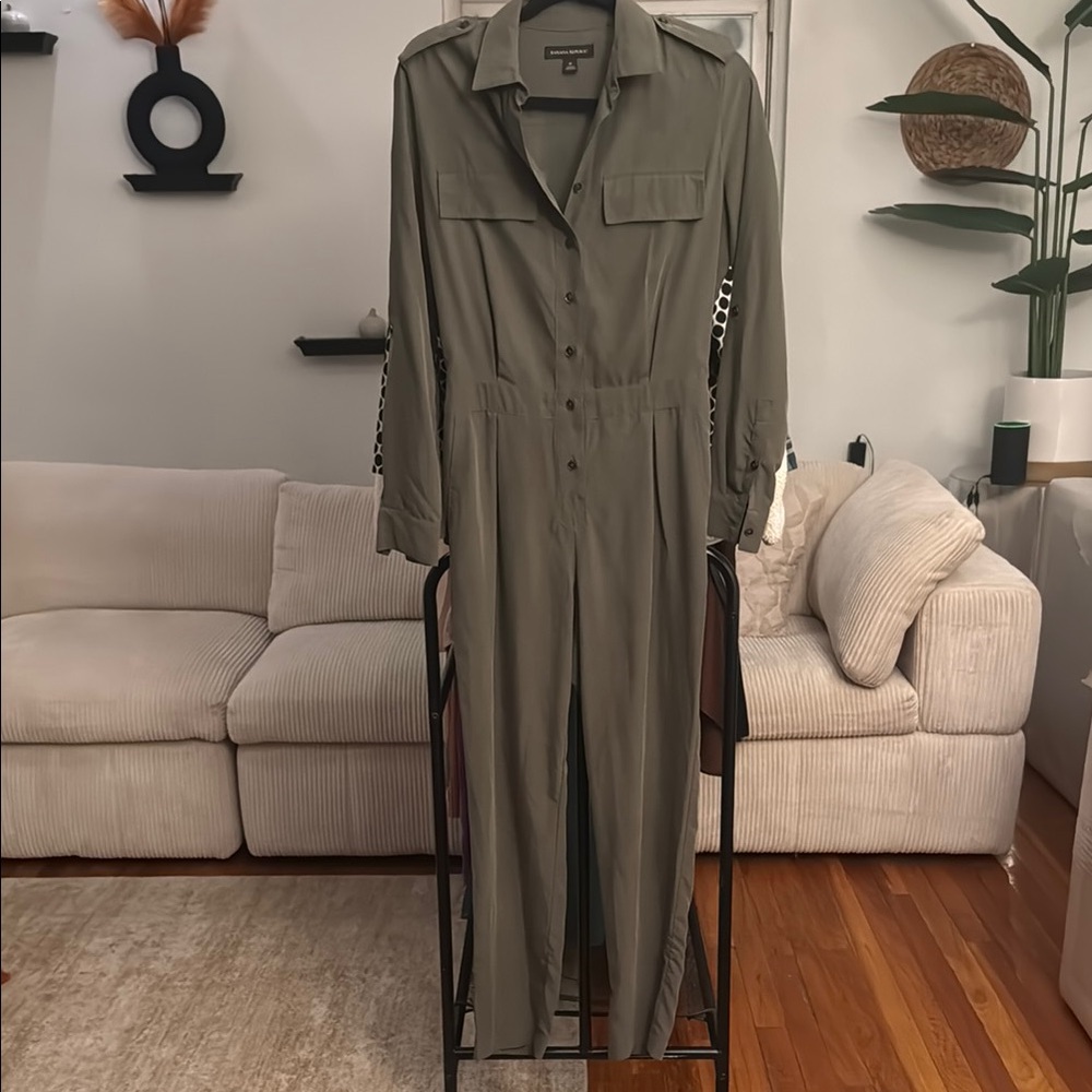 Banana Republic Olive Green Utility Jumpsuit